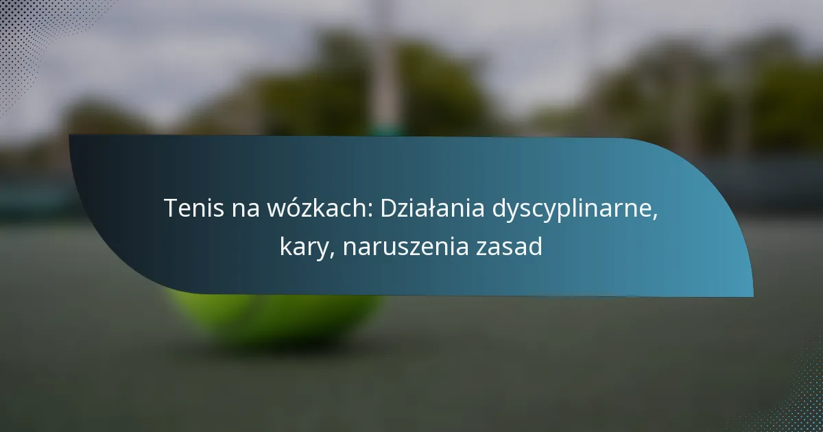Tenis na wózkach: Działania dyscyplinarne, kary, naruszenia zasad