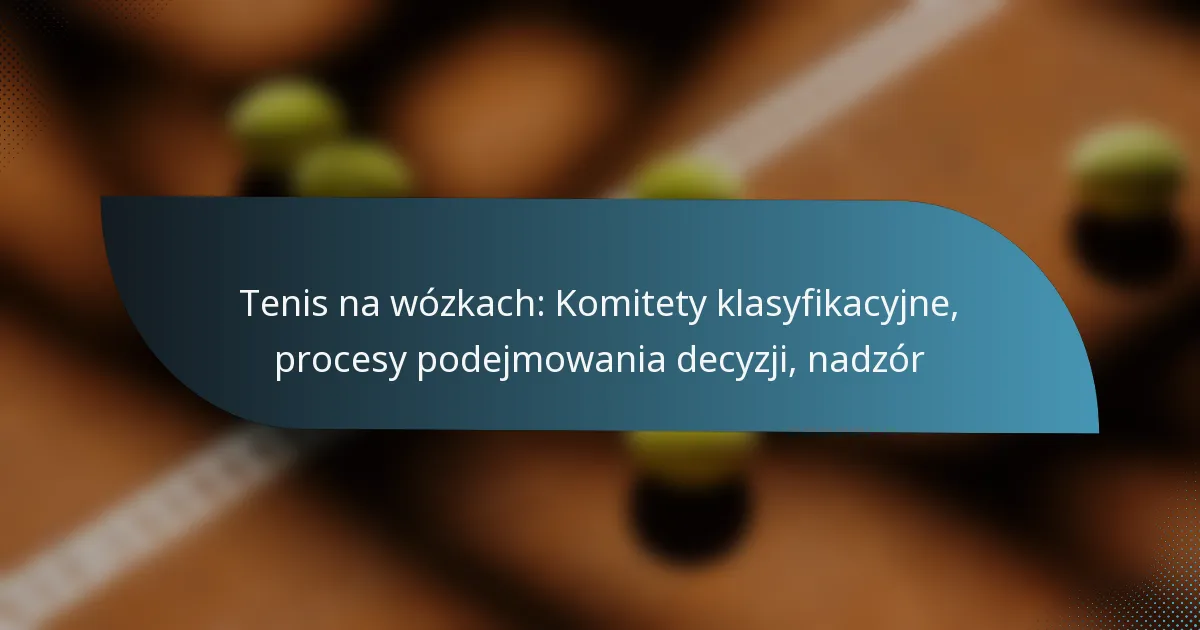 Tenis na wózkach: Komitety klasyfikacyjne, procesy podejmowania decyzji, nadzór