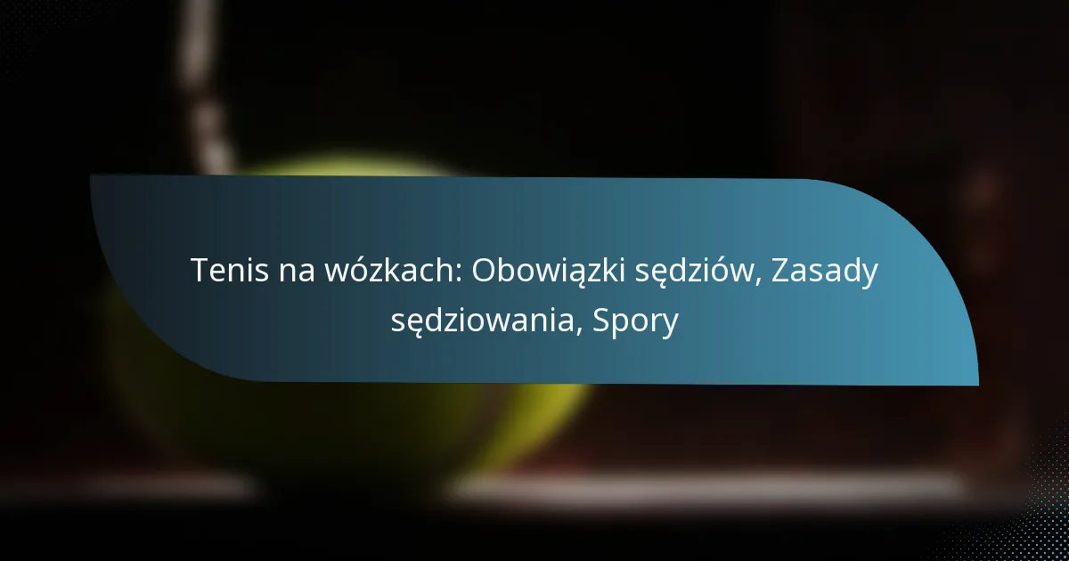 Tenis na wózkach: Obowiązki sędziów, Zasady sędziowania, Spory