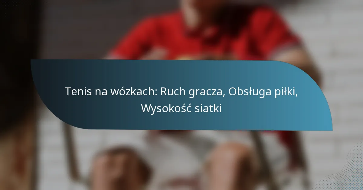 Tenis na wózkach: Ruch gracza, Obsługa piłki, Wysokość siatki