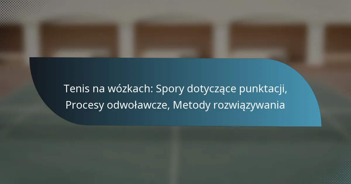 Tenis na wózkach: Spory dotyczące punktacji, Procesy odwoławcze, Metody rozwiązywania
